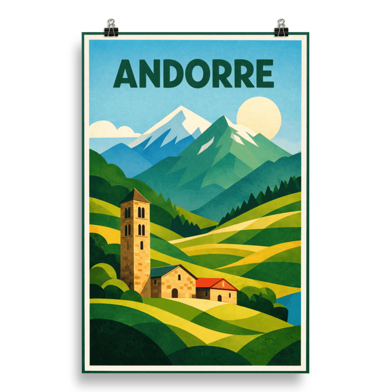 Affiche vintage Andorre – Poster de voyage rétro