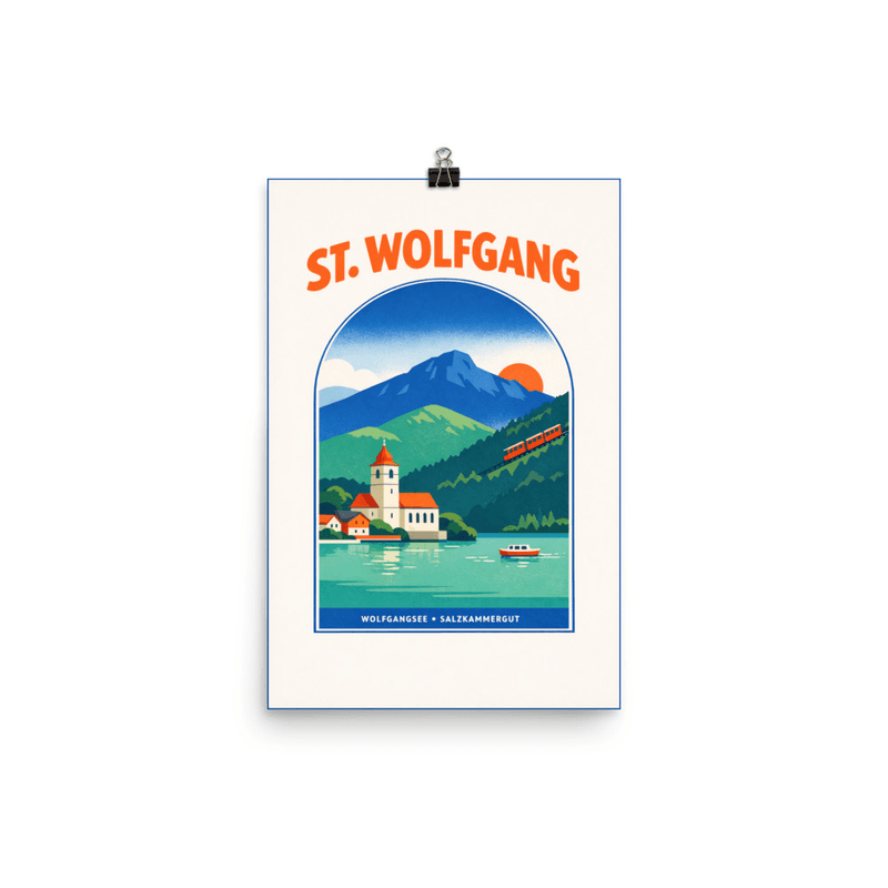 Affiche vintage St. Wolfgang – Poster de voyage rétro, Wolfgangsee et Salzkammergut, AUTRICHE