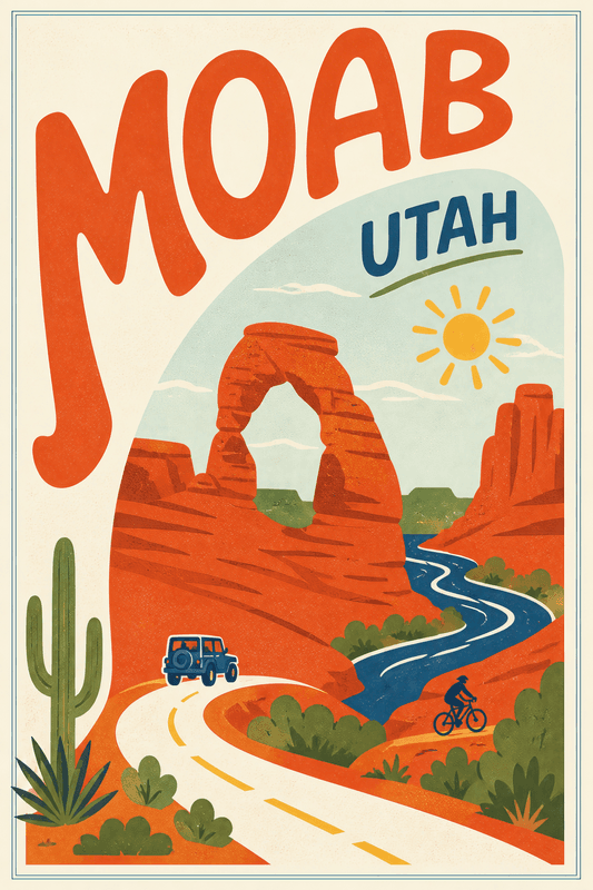 Affiche vintage Moab – Poster de voyage rétro, Moab, États-Unis, AMÉRIQUE DU NORD