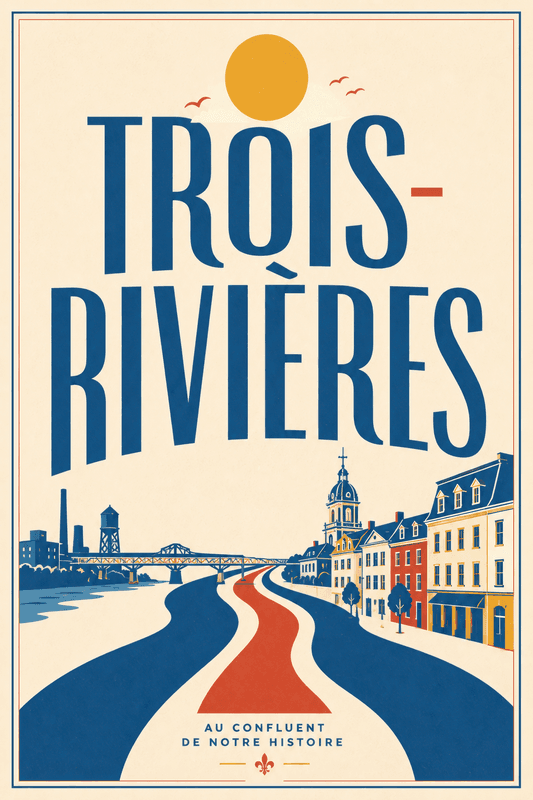 Affiche vintage Trois-Rivières – Poster de voyage rétro, Trois-Rivières, Canada, AMÉRIQUE DU NORD