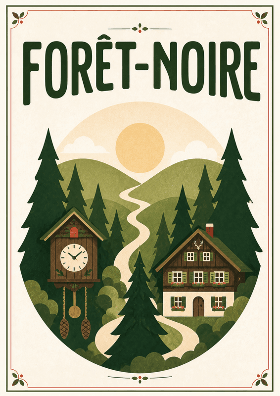 Affiche vintage Forêt-Noire – Poster de voyage rétro, Forêt-Noire, Allemagne, EUROPE