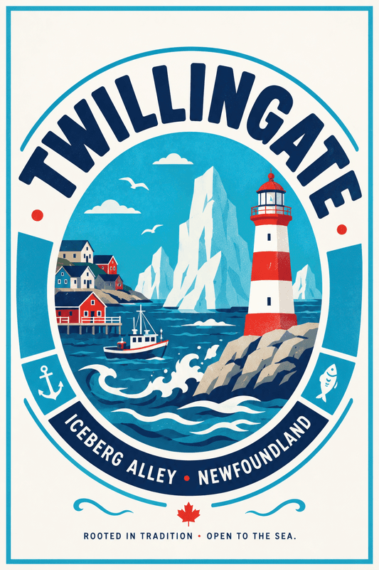 Affiche vintage Twillingate – Poster de voyage rétro, Twillingate, Canada, AMÉRIQUE DU NORD