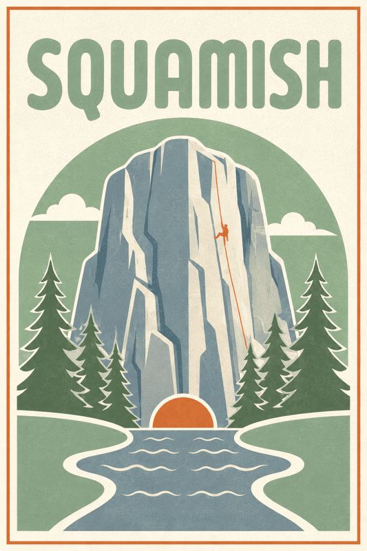 Affiche vintage Squamish – Poster de voyage rétro, Squamish, Canada, AMÉRIQUE DU NORD