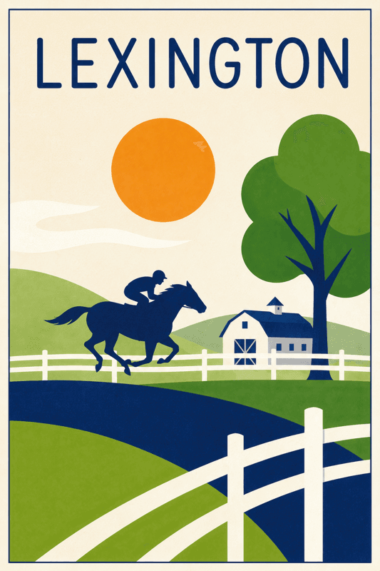 Affiche vintage Lexington – Poster de voyage rétro, Lexington, États-Unis, AMÉRIQUE DU NORD