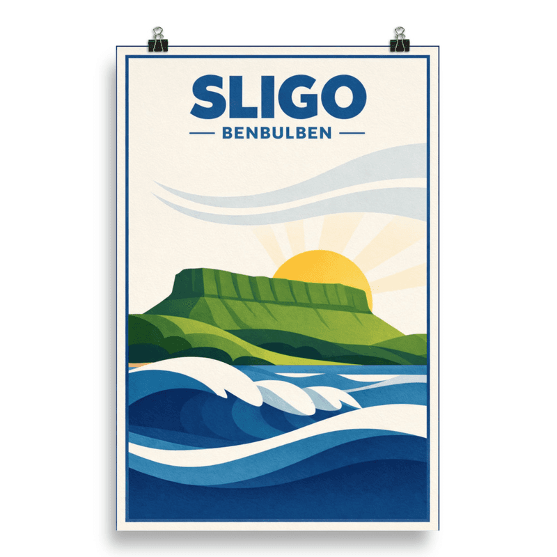 Affiche vintage Sligo – Poster de voyage rétro, Benbulben, IRLANDE