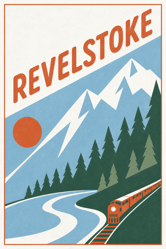 Affiche vintage Revelstoke – Poster de voyage rétro, Revelstoke, Canada, AMÉRIQUE DU NORD