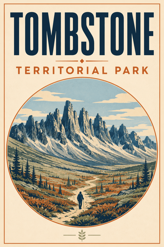 Affiche vintage Tombstone Territorial Park – Poster de voyage rétro, Tombstone Territorial Park, Canada, AMÉRIQUE DU NORD