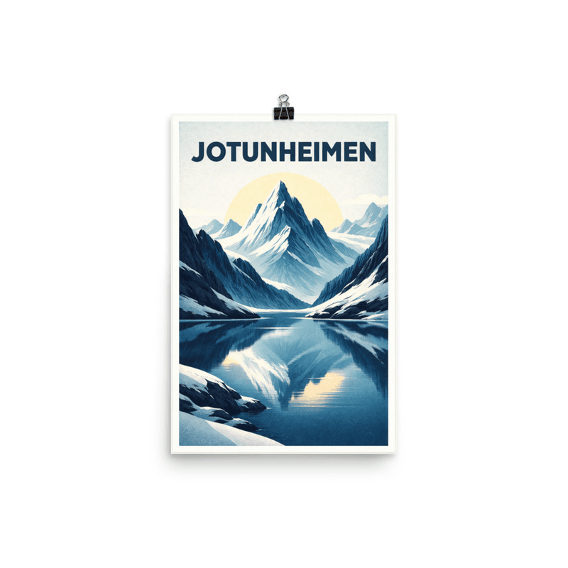 Affiche vintage Jotunheimen – Poster de voyage rétro, montagnes, glacier, NORVEGE