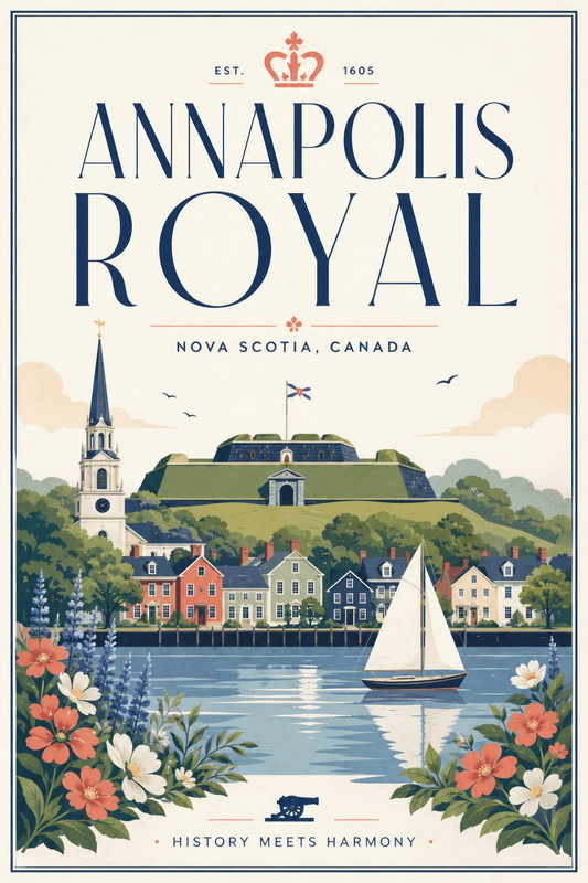 Affiche vintage Annapolis Royal – Poster de voyage rétro, Annapolis Royal, Canada, AMÉRIQUE DU NORD