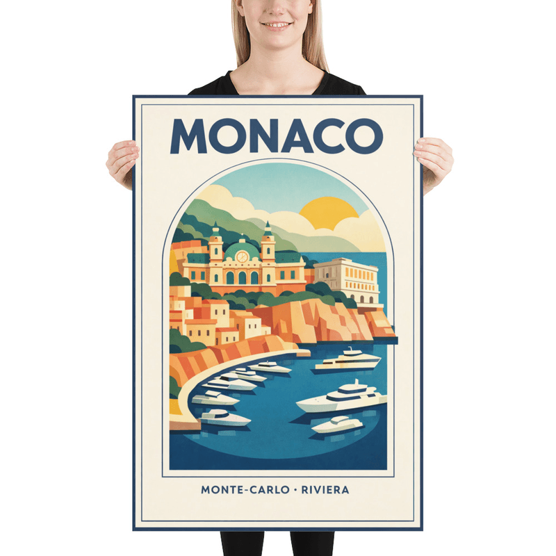 Affiche vintage Monaco – Poster de voyage rétro