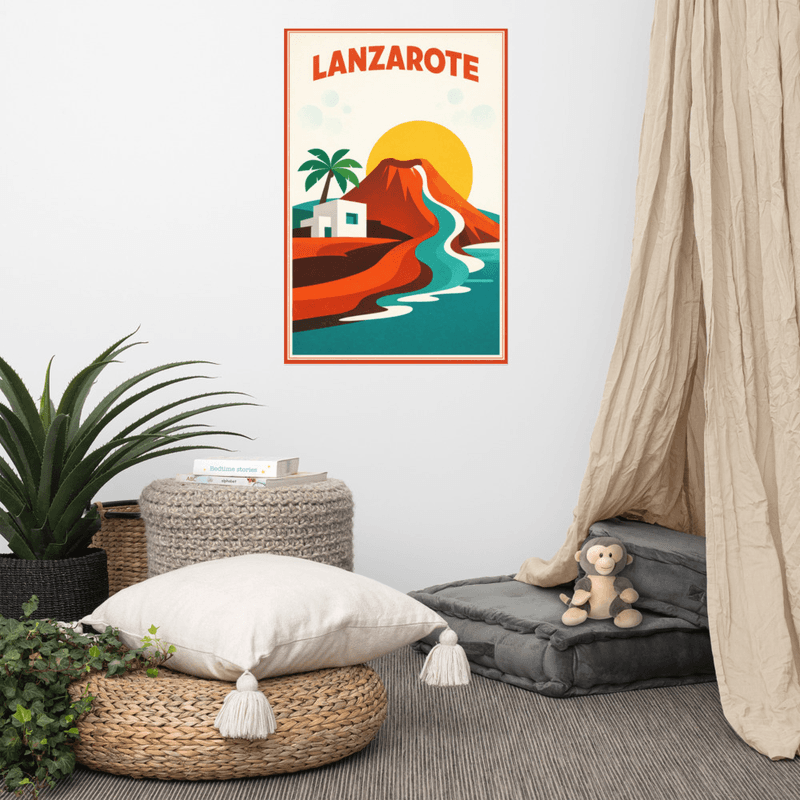 Affiche vintage Lanzarote – Poster de voyage rétro, Îles Canaries
