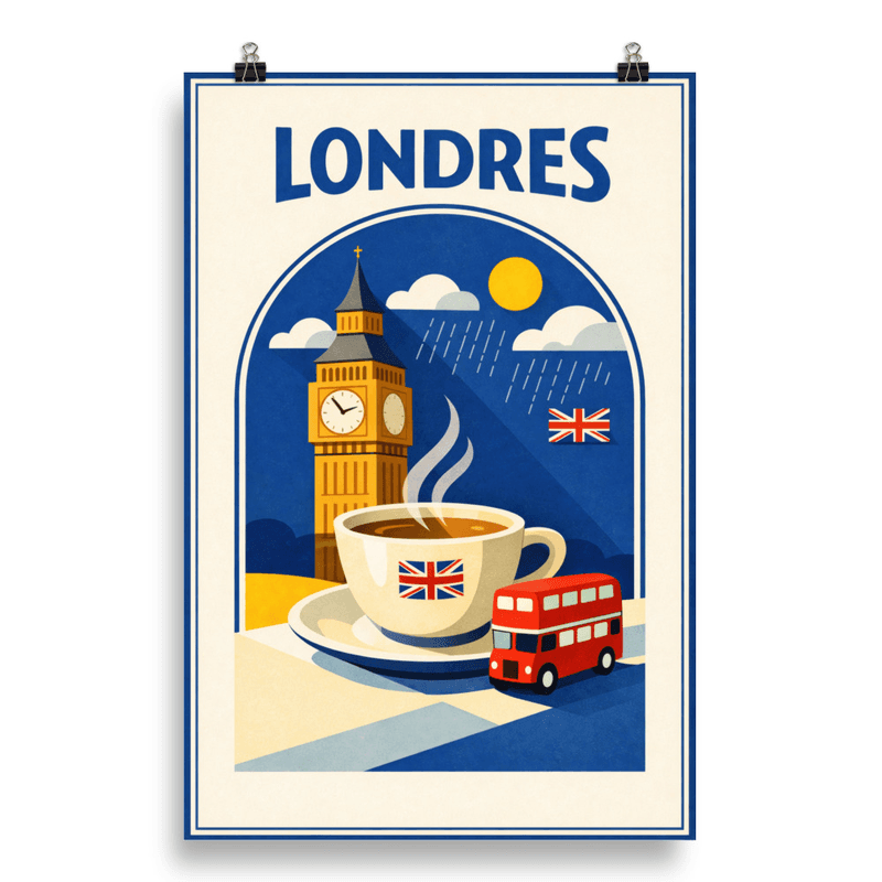 Affiche vintage Londres – Poster de voyage rétro, Angleterre
