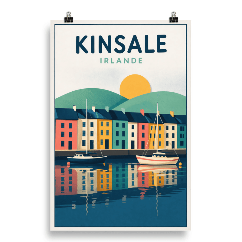 Affiche vintage Kinsale – Poster de voyage rétro, Port de Kinsale, IRLANDE