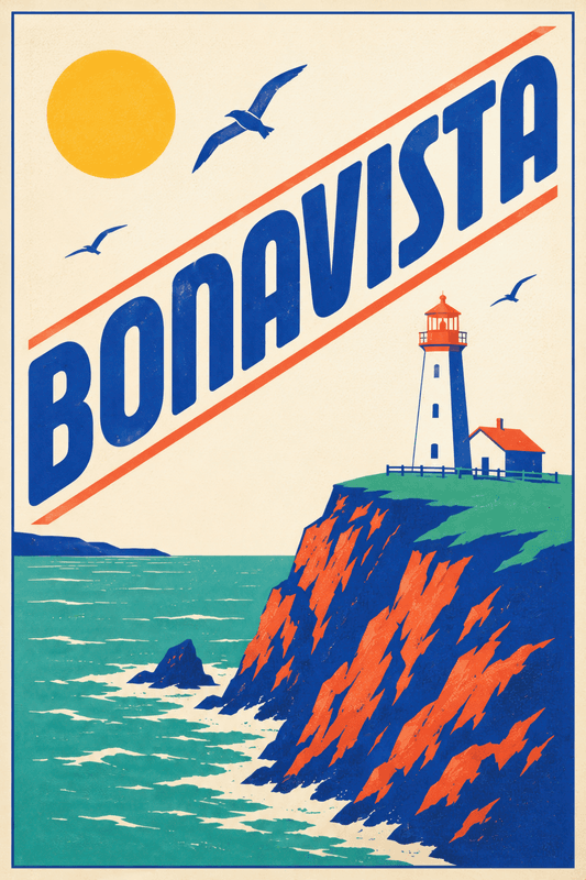 Affiche vintage Bonavista – Poster de voyage rétro, Bonavista, Canada, AMÉRIQUE DU NORD