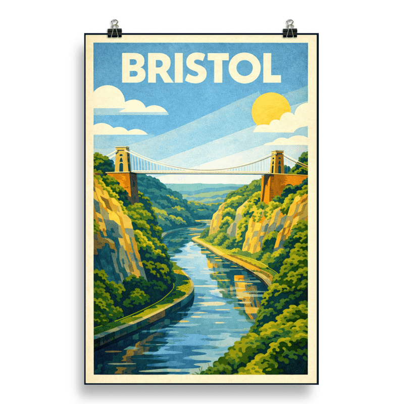 Affiche vintage Bristol – Poster de voyage rétro, Angleterre